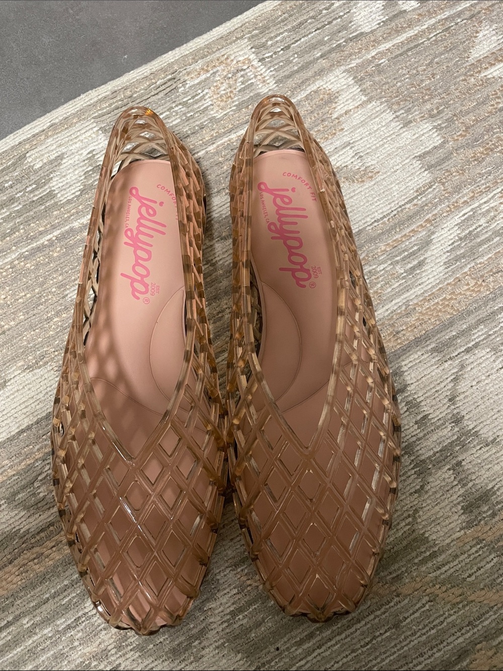 Jellypop Women's Tan Woven Slip-On Flats